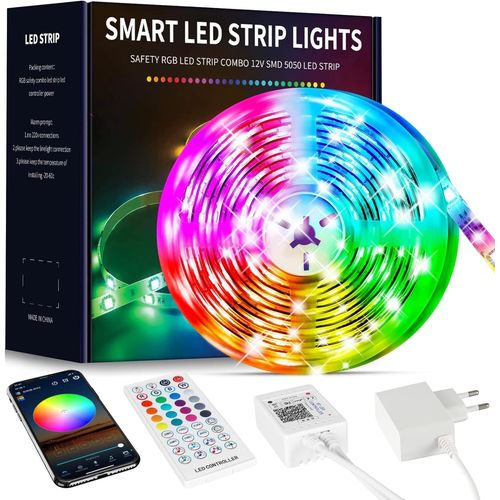 Ruban Led 10m,Bande Led 5050 Rgb Pour Led Chambre,Avec Tlcommande 40 Touches Et Contrle Via App Bluetooth,Idal Pour Nol,Mariage,Fte Et Chambre (10m*1)