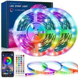 Ruban LED 12M(6M*2) Bande LED RGB Multicolore App Contr?le Led