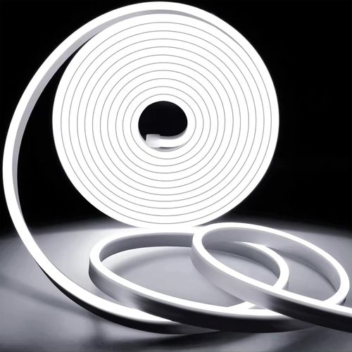 Ruban Led Non,2m Blanc Froid Led Bande Lumineuse ,220v Flexible Non Led Bande,Ip65,120 Leds/M,Ruban Led Souple Non Corde Pour Intrieur Extrieur Dcoration(Inclus Adaptateur Secteur)