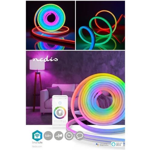 Ruban LED RGB Wi-Fi Bande  LED Multi couleur 5M IP65 960 lm Android / IOS.