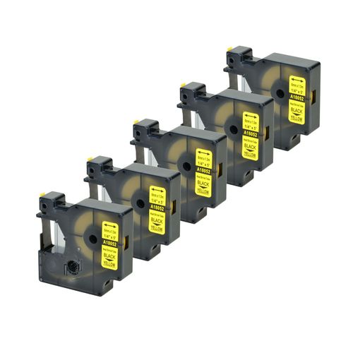 Ruban Thermortractable Pour tiqueteuse Dymo Rhino,Noir Sur Blanc,Noir Sur Jaune,6-24mm,18051,18052,18053,18054,18055,18056,5 Pices - Type 5pk Black On Yellow-9mm