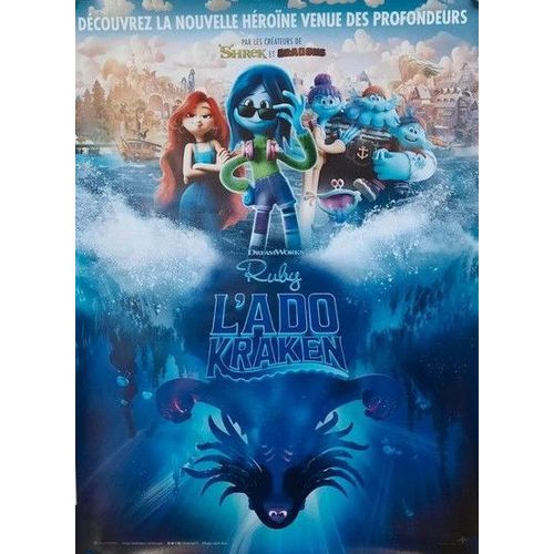 Ruby, L'ado Kraken - Affiche Originale De Cinma - Format 120x160 Cm - Un Film De Kirk Demicco, Faryn Pearl Avec Les Voix De Lana Condor, Toni Collette, Annie Murphy - Anne 2023