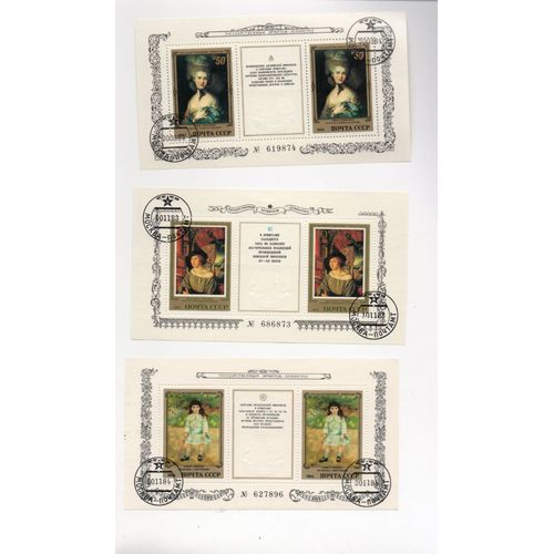 Russie- Lot De 4 Blocs-Feuillets Numrots Oblitrs- Tableaux