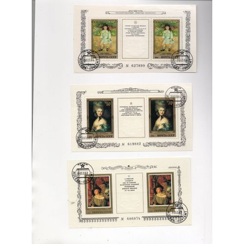 Russie- Lot De 4 Blocs-Feuillets Numrots- Tableaux