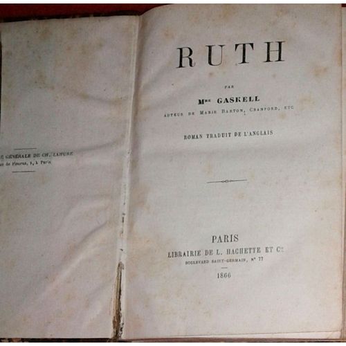 Ruth -Roman D'elizabeth Gaskell-Reli-1866   