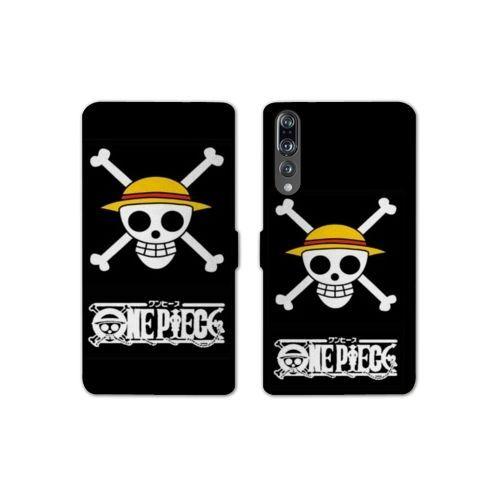 Housse Cuir Portefeuille Pour Huawei P30 Pro Manga One Piece Tete De Mort