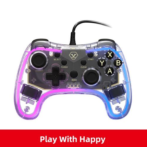 Rvb Cbl - Manette Filaire Rvb Pour Nintendo Switch, Pc, Ordinateur Portable, Manette De Jeu Colore Pour Sony Ps3, Tv, Dcodeur
