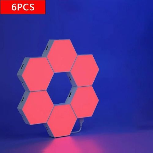 Rvb Lampe Quantique Intelligente Tuya App Tlcommande Tactile Fond Mur Chambre Bricolage Dcoration Applique Esports Atmosphre Lumire-Bluetooth Version-6pcs