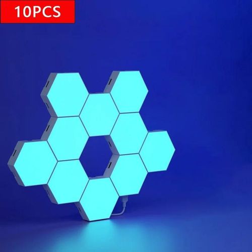 Rvb Lampe Quantique Intelligente Tuya App Tlcommande Tactile Fond Mur Chambre Bricolage Dcoration Applique Esports Atmosphre Lumire-Wifi Version-10pcs