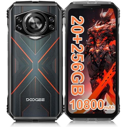 S Cyber Telephone Portable Incassable, 10800Mah Batterie Android 14 Smartphone Incassable 20Gb+256Gb, 50Mp Ai Camra, 6.58''Fhd+ 2.4K Ips, Ip68/69K tanche, Double Sim/5G Wifi/Nfc/Gps, Rouge