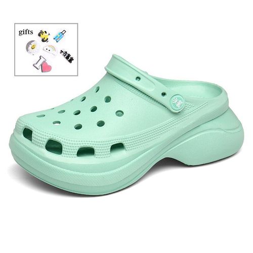 Sabots D't  Semelles Compenses Pour Femmes, Chaussures De Jardin  Schage Rapide, Sandales De Plage, Pantoufles De Maison, Semelle paisse, Tongs Plus Grandes - 36