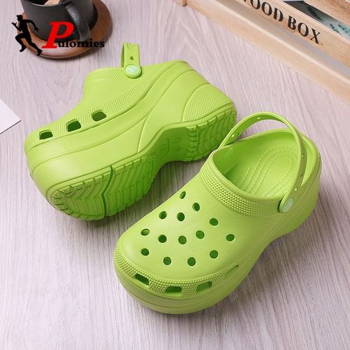 Sabots D't  Semelles Compenses Pour Femmes, Chaussures De Jardin  Schage Rapide, Sandales De Plage, Pantoufles De Maison, Semelle paisse, Tongs Plus Grandes - 39