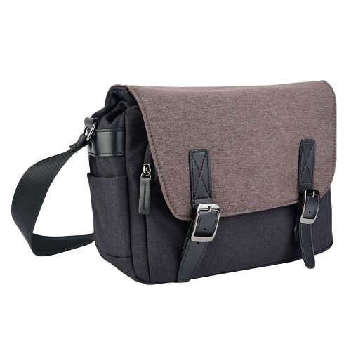Sac A Bandouliere Pour Appareil Photo Reflex Numerique Canon, Nikon, Sony (Gris Fonce)