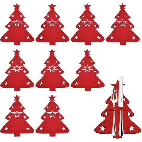 Sac  Couverts De Nol,Porte Couverts De Nol,Porte-Couverts Pour Sapin De Nol,Sac  Couverts En Feutre,Dcoration De Table Pour Cadeaux De Nol,Paniers  Couvert Decoration De Table Nol,1[X616]