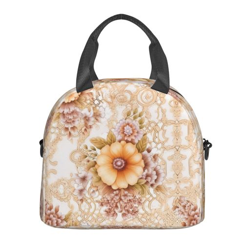 Sac  Djeuner Maille De Dentelle Florale Boho  L'ancienne Sac Besace  Main Avec Sangle D'paule, Sac Fourre-Tout Rutilisable Pour Enfant, Retour  L'cole, Femmes, Garon, Fille