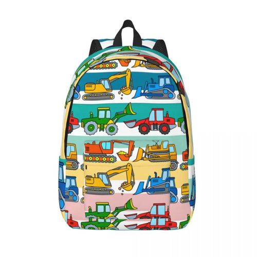 Sac  Dos Classique  Compartiments Multiples Pour L'ecole, Ideal Pour Tous Les Types De Maternelles, Anniversaires, T-Tayo, Le Petit Bus, Excavatrice