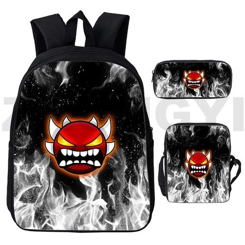 Sac  Dos D'ecole 3 En 1, Jeu Angry Geometry Dash, Sac  Dos D'ecole Pour Etudiants, Sac  Dos D'anime De Qualit Suprieure, Sacs  Main En Toile Pour Maternelle