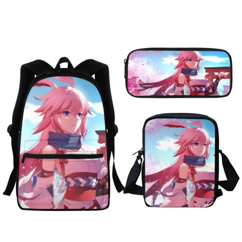 Sac  Dos D'ecole Pour Enfants Honkai Impact 3rd Game Brand Design, Sac  Dos  Fermeture clair, Petit Cartable Portable Pour Dejeuner, Trousse  Crayons Pour Filles