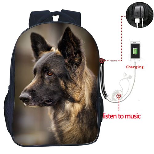 Sac  Dos De Chargement Usb Pour Animaux Allemands Sac D'cole Pour Adolescents Sac  Dos Pour Chien Bouledogue Et Cheval Sacs  La Mode Beau Troupeau De Contribuables Haute Qualit