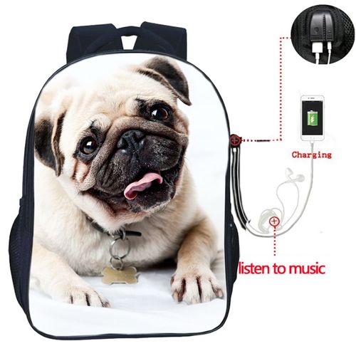 Sac  Dos De Chargement Usb Pour Animaux Allemands Sac D'cole Pour Adolescents Sac  Dos Pour Chien Bouledogue Et Cheval Sacs  La Mode Beau Troupeau De Contribuables Haute Qualit