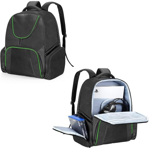 Sac  Dos De Rangement Compatible Avec Xbox Series S, Xbox One, Xbox 360, Ps5, Ps4 Et Ps4 Pro, tui De Voyage Pour Console, Manettes Et Accessoires,Brevet En Instance, Vert (Sac Vi[Yin4186892]