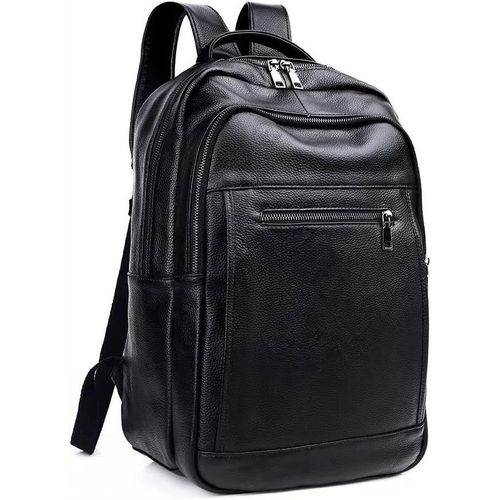 Sac  Dos En Cuir Vritable Pour Homme De 15,6 Pouces-Sac  Dos En Cuir De Vache Noir-Sac  Dos De Voyage Pour Ordinateur Portable-Sac  Dos D'affaires Ou De Bureau,Noir,13.4 Inches,Tendance