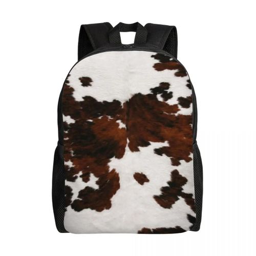 Sac  Dos En Fausse Fourrure Pour Ordinateur Portable, Texture Cuir De Vache Moderne, Sac  Dos Tendance Pour coliers, tudiants, Motif Peau D'animal