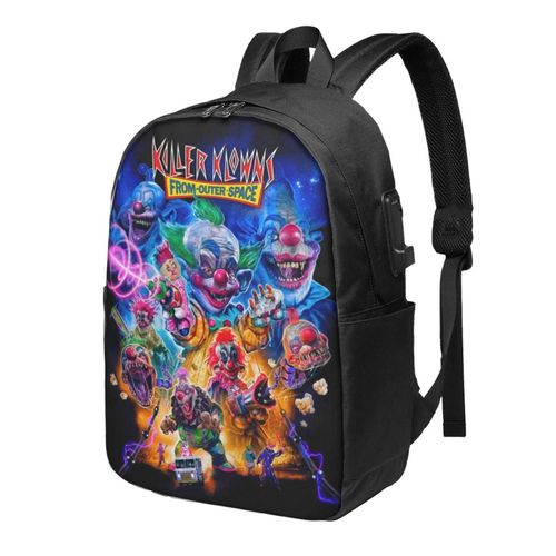 Sac  Dos Killer Klowns De L'espace Pour Hommes, Femmes Et Adolescents, Rsistant  L'eau, Dcontract, Compatible Avec Ordinateur Portable Avec Port De Chargement Usb, Cartable De