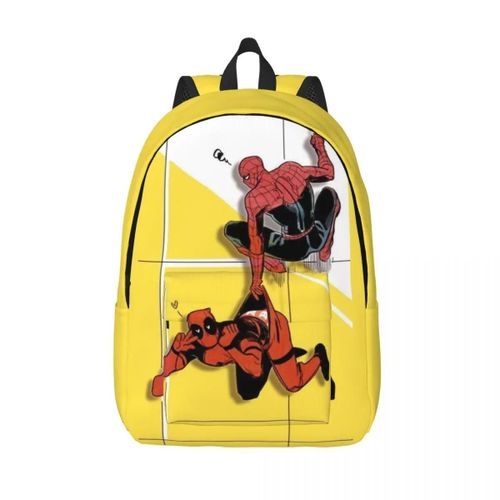 Sac  Dos Personnalise En Toile Spiderman Et Deadpool Pour Hommes Et Femmes, Impermable, Pour L'ecole Et L'universit, Avec Impression