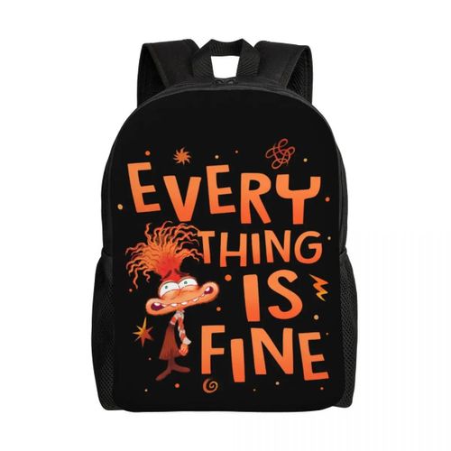 Sac  Dos Personnalis  Inside Out Anxiety This Is Fine  Pour Femmes Et Hommes, Sac  Dos Tendance Pour L'cole Et Le Collge