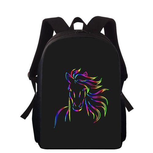 Sac  Dos Pour Enfants Avec Impression 3d Cheval 40 Cm, Cartable D'cole Primaire Pour Garons Et Filles