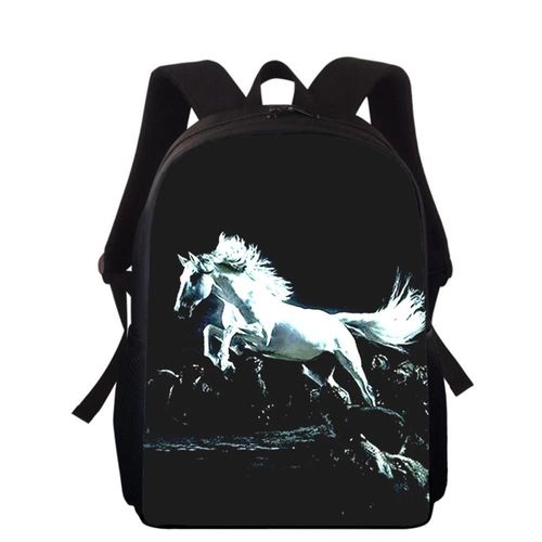 Sac  Dos Pour Enfants Avec Impression 3d Cheval 40 Cm, Cartable D'cole Primaire Pour Garons Et Filles