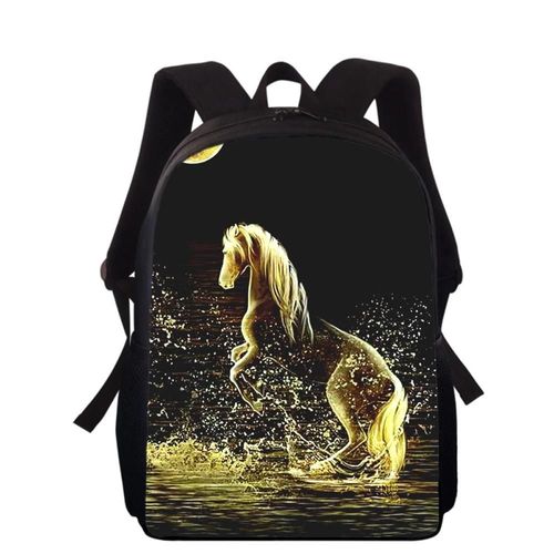 Sac  Dos Pour Enfants Avec Impression 3d Cheval 40 Cm, Cartable D'cole Primaire Pour Garons Et Filles