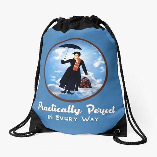 Sac  Dos Pratiquement Parfait  Tous Points De Vue - Mary Volant Du Ciel (Lettres Blanches) Sac  Cordon Pour Le Sport Cadeau
