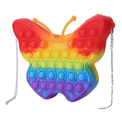Sac  Main  Bandoulire  Bulles Colores, Jouets Sensoriels, Sac  Bandoulire  Motif Papillon, Pendentif, Soulage Le Stress, Pression Simple, Sac  Main Rutilisable