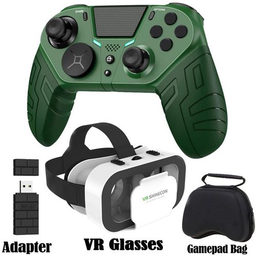 Sac Adaptateur Vr Vert - Manette De Jeu Sans Fil Bluetooth Pour Ps4/Ps3/Ps/Playstation 4/3 Pc, Contrleur, Joystick, Pour Tv/Android/Tlphone