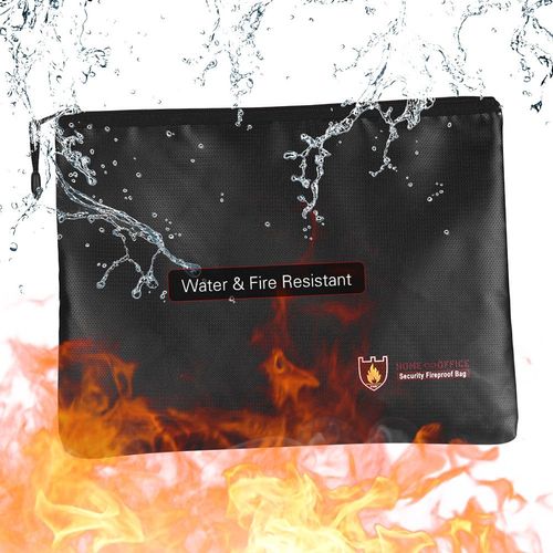 Sac à Documents Ignifuge En Fibre De Verre Enduit De Silicone, Pochette Porte-Documents, RéSistant Au Feu, Avec Fermeture à GlissièRe, Rangement Pour Fichiers, EspèCes, Bijoux, Passeport, Objets De Valeur