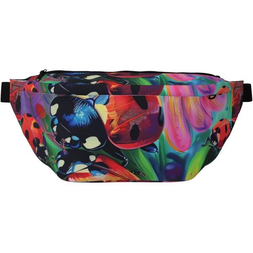 Sac Banane Color Imprim Coccinelle Rglable Lger Voyage Ceinture Banane Pour La Marche, Le Cyclisme, La Randonne, Les Voyages, Noir , Taille Unique, Sac  Dos Dcontract