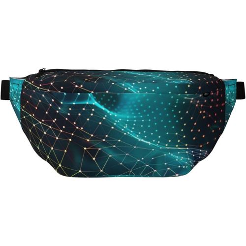 Sac Banane Imprim Abstrait Polygonal Espace Sac Banane Rglable Lger Voyage Ceinture Pour La Marche, Le Cyclisme, La Randonne, Les Voyages, Noir , Taille Unique, Sac  Dos Dcontract