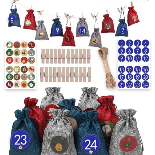 Sac de Calendrier de l'Avent à Remplir, Sachets de Confiserie