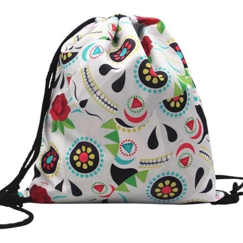 Sac De Cordon Classique Avec Motif De Crnes De Sucre