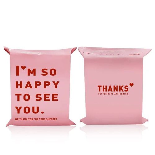 Sac De Courrier Vert Xr En Plastique Imprim Hello,10 Pices,25x35cm,Auto-Bancs,Enveloppe D'expdition,Pochettes Cadeau Gt - Type Thanks 25x35cm