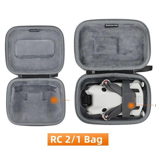 Sac De Rangement Gris Pour Dji Mini 4 Pro Case Portable Hard Nylon Carrying Hand Box Handle Body Rc 1/2 Rc-N1/See Juste De Tlcommande - Type Fit Rc1 Or Rc2