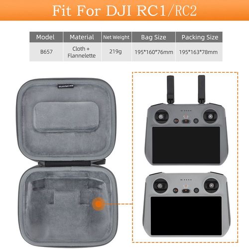 Sac En Nylon Gris Pour Dji Mini 4 Pro Rc-1/2 Rc-N1  Distance/See Stockage Voyage tui De Transport Poigne Couverture Stand-Alone Bote Accessoires - Type Fit Rc 2 Or 1 Remote