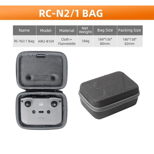 Sac En Nylon Gris Pour Dji Mini 4 Pro Rc-1/2 Rc-N1  Distance/See Stockage Voyage tui De Transport Poigne Couverture Stand-Alone Bote Accessoires - Type Fit Rc N2 N1 Remote