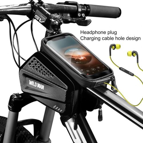 Sac tanche Pour Tlphone Portable Sur Vlo, Sacoche Pour Cadre Avant, Tube Suprieur, Pochette De Cyclisme, tui Pour cran Tactile, Support De Montage, Man-Es6