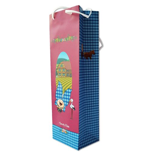 Sac Pour 1 Bouteille - Lovely Elsa - Fond Bordeaux