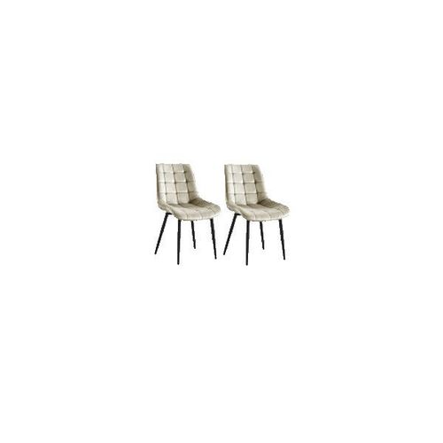 Sacha-Chaise En Velours Vanille Et Mtal Noir (X2)