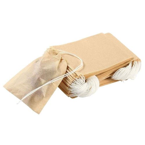 Sachet De Th Jetable,200 Pices Sachets De Filtre  Th  Remplir,Sac Pour Infuseur  Th Vide Avec Cordon,Pour Th En Vrac Et Herbes 6x8cm Couleur Naturelle,Non Blanchie