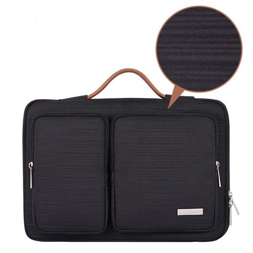 Sacoche / Sac Pochette Pour Pc Ordinateur Portable Apple 2022 Macbook Air M2 13 Pouces Noir - Malette De Voyage/Affaires Notebook 13 Avec Compartiment Poches De Rangement Et Poigne Noire - Laptop Bag Xeptio